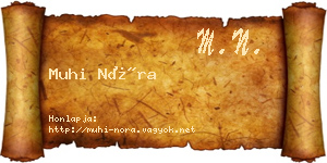 Muhi Nóra névjegykártya